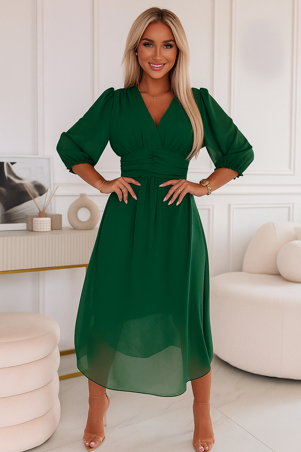 ANALIA WAISTED MIDI DRESS