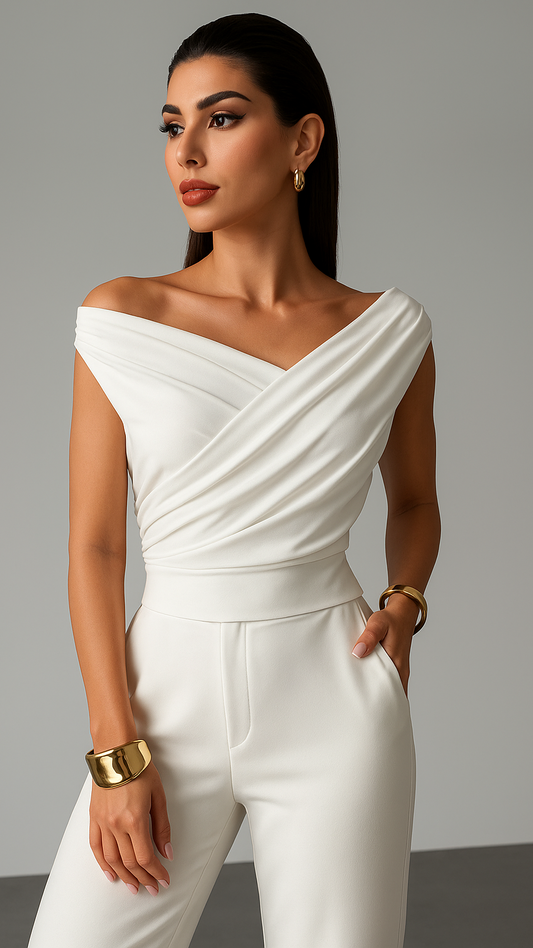 SARAH Ruched Short Sleeve Top