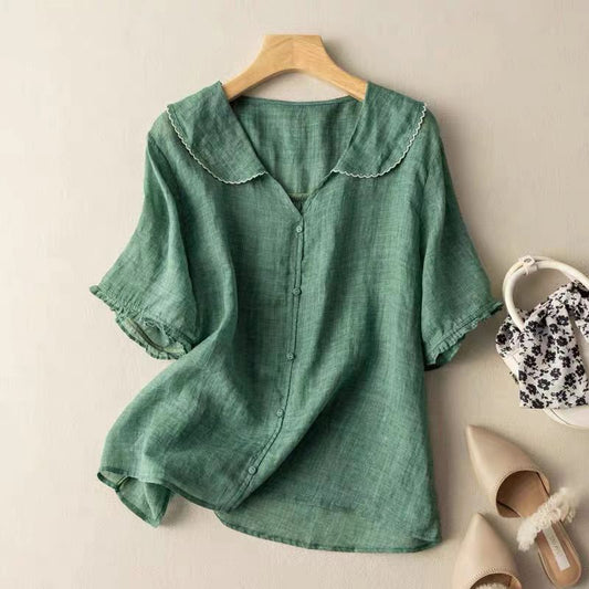 ADÈLELINA LINEN BLOUSE