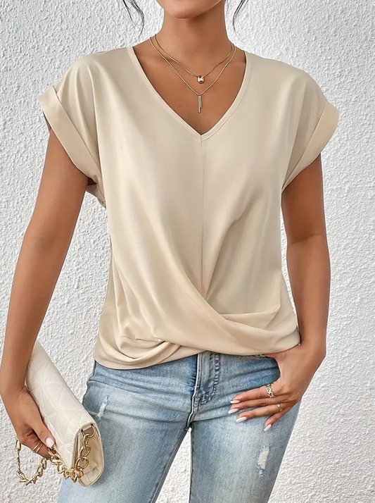 ALINA ELEGANT V-NECK TOP