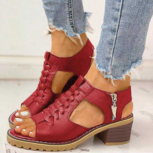 ANAILA Gladiator Open Toe Flats